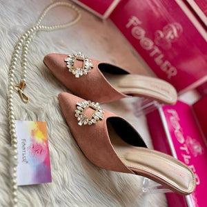 Broach Transparent Heels – Chic Clear Heels with Stylish Broach for Women